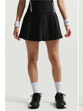 Nike Women's Victory Pleated Tennis Skort with Dri Fit in Black Sz XL